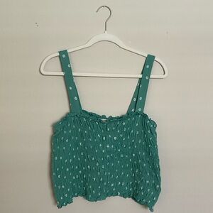 American Eagle Green Textured Tank Top